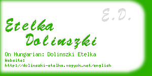 etelka dolinszki business card
